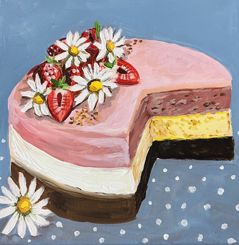 "Neapolitan Cake" 12x12 acrylic