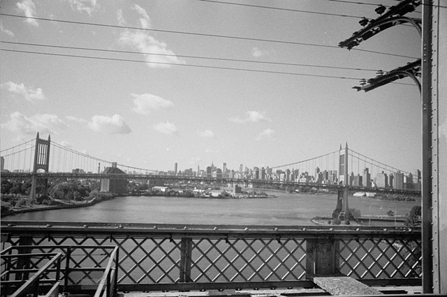 NYC 2009 city from train tracks north one. 