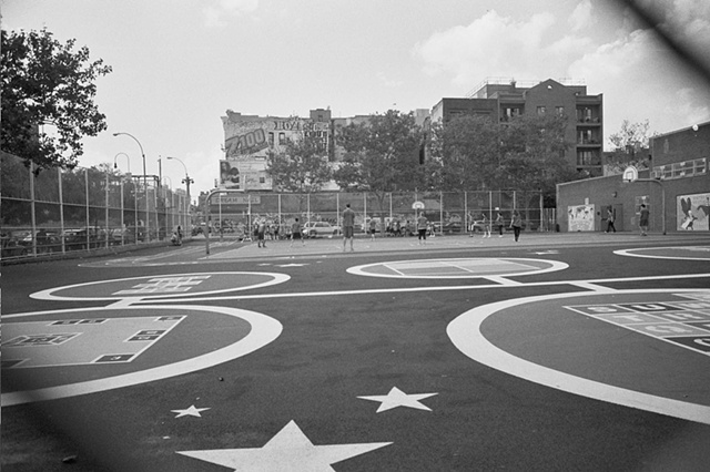 NYC 2009 playground with stars kickball lot. 