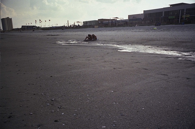 east coast with two children playing.