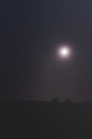 ohio black and white moonrise over farm to right of frame number two. 