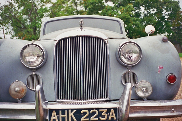 2008 blue jaguar front off center. 