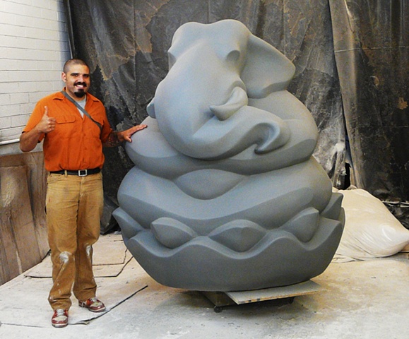 Enlarged Ganesh and ONE VERY HAPPY ARTIST