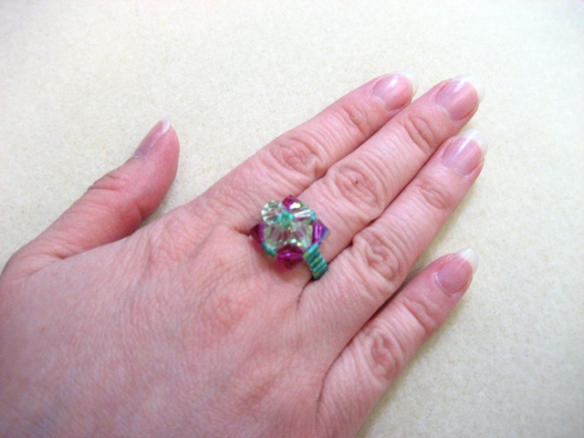 raw right angle weave beaded ring