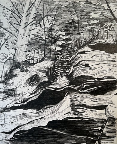 Drawing of Geothermal Rock Cave/Rosendale, NY