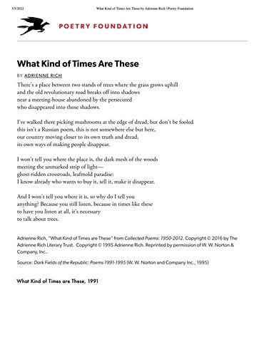 Adrienne Rich's poem