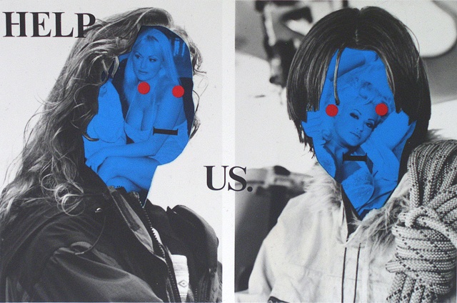 teenage collage man women porn blue by Steve Veatch