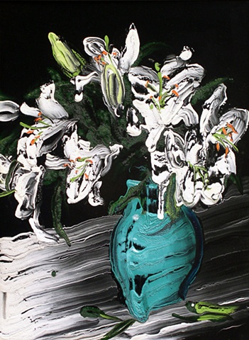 Lillie flower painting floral painting still life by Steve Veatch