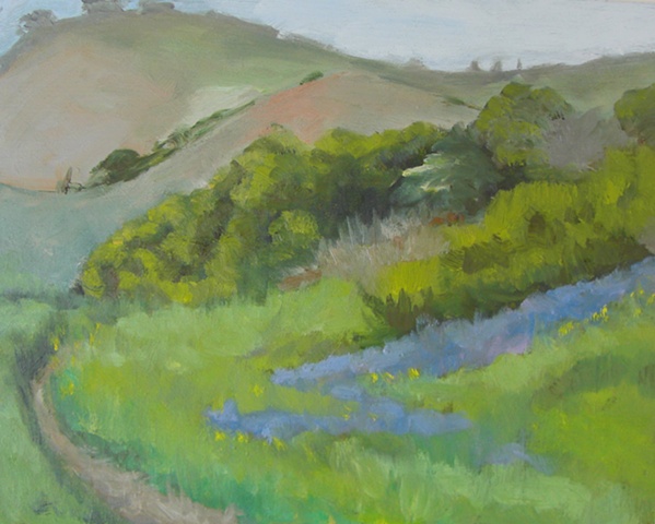 Plein Air Oil of Open Fields behind the gates at Portuguese Bend.