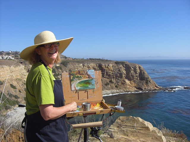 Jean Painting on location near Golden Cove.