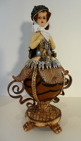 Assemblage Found Objects One of a kind Exotic Lady
