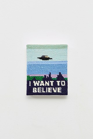 KarenDavid, I Want to Believe XXIV, embroidery, 13x10cm