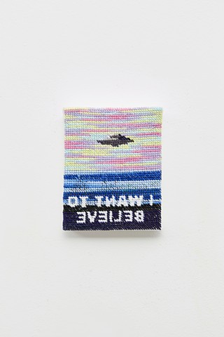 KarenDavid, I Want to Believe XXV, embroidery, 13x10cm