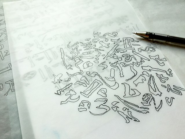 Inscription drawings, work-in-progress