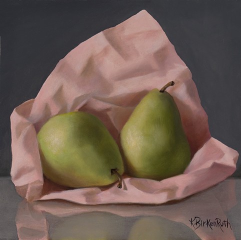 Pears Wrapped in Pink