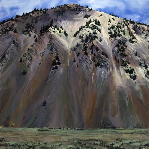 Oil landscape painting of Pioneer Mountains of Idaho.