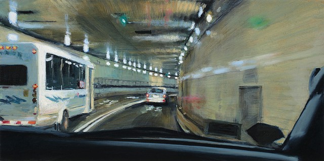Lincoln Tunnel oil painting.