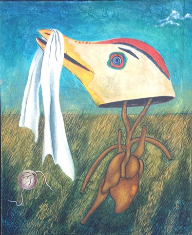 mask, cloth, watercolor, colorful, painting