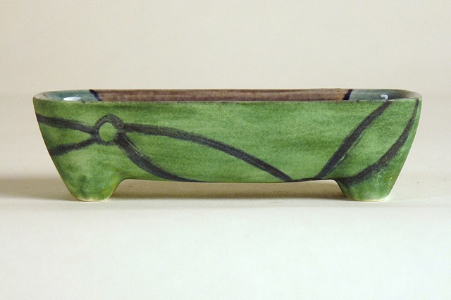 functional ceramics, olive boat, painted form