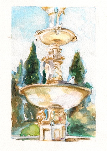 "The Fountain" After John Singer Sargent