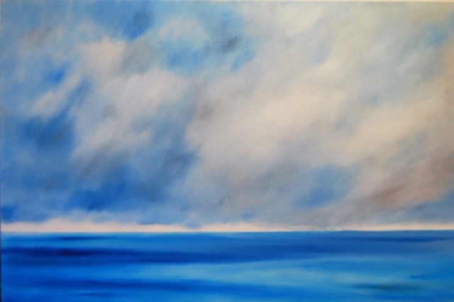 I went to the ocean to look at the sky 24x36 oil on canvas