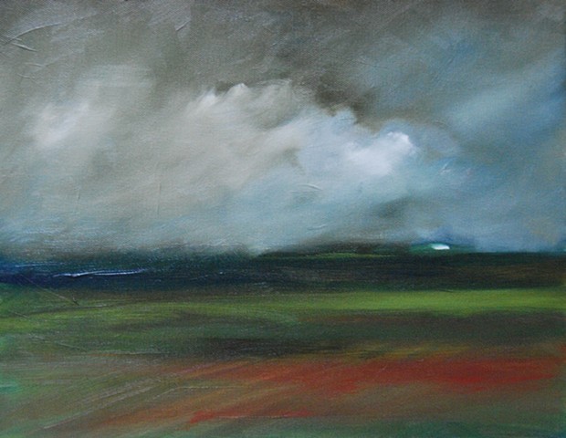 rainy farm 11x14 oil on canvas