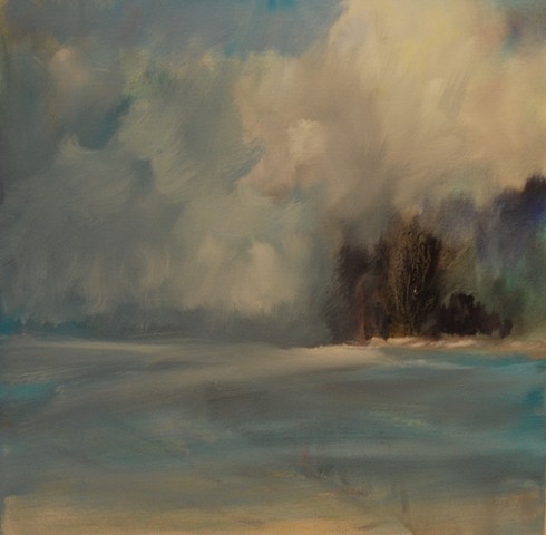  a good winter day 20x20 oil on canvas