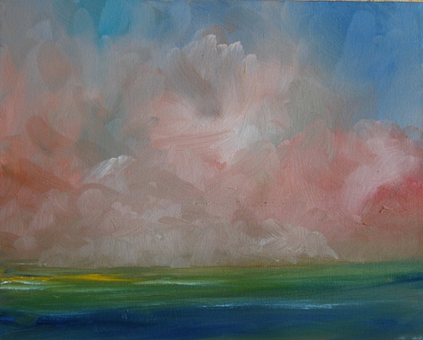 pink fog 11x14 oil on canvas