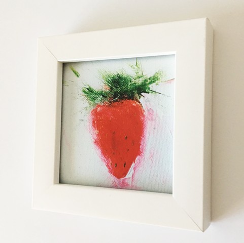 'Strawberry' by Eva Glock, Contemporary Still Life Painting Print