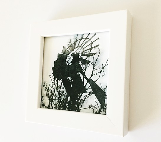 'Windmill Silhouette' II by Eva Glock, Contemporary Art Print, Windmill