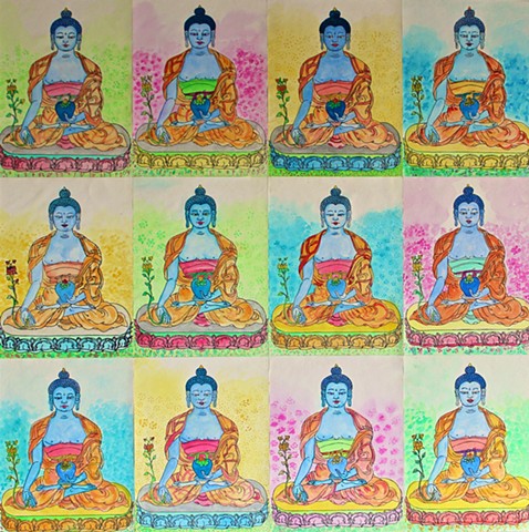Buddhas, Medicine Buddha, healing Buddha, #Buddhas, #Drawing Buddhas and Bodhisattvas, hinduism, art