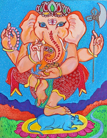 Ganesha, painting, sacred art, faithstoneart, faith stone, elephants, boulder colorado
