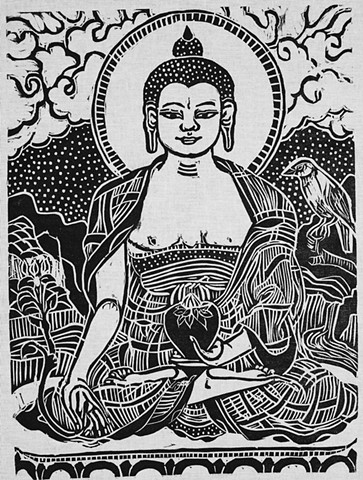 Medicine Buddha, #faithstoneart, Faith Stone, #DrawingBuddhasandBodhisattvas, Contemporay Buddhist Art