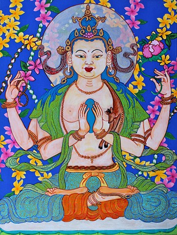 Chenrezig, Contemporary Buddhist art, Avalokitshevara, faithstoneart