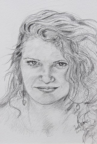 portraits, Kona, pencil drawings