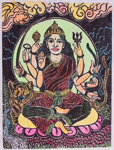 Durga with mountain lion