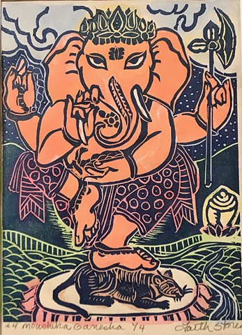 Gancing Ganesha with moushika his mouse