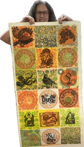 Ganesha, Mynah, Snow Lion, Buddha, Tara 