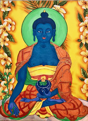 Medicine Buddha, American Buddhist Art, Healing Buddha, Buddhaart, Buddhist artist