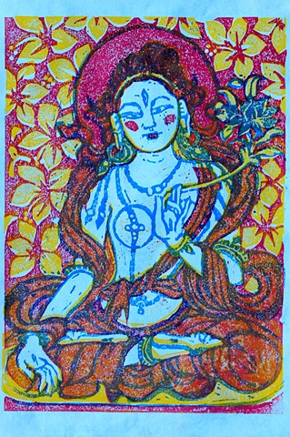 White Tara #faithstoneart, #DrawingBuddhasandBodhisattvas, contemporary himalayan art