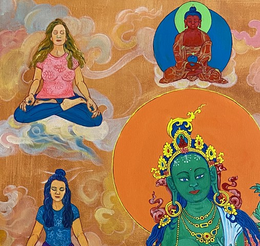 Detail of Green Tara with helpers