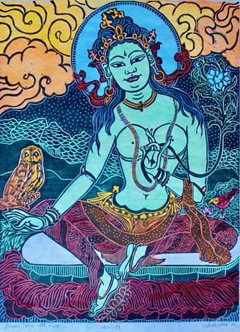 Green Tara, Drawing Buddhas and Bodhisattvas, Faith Stone, faithstoneart, DakiniasArt.org