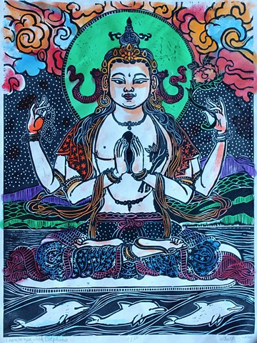 Chenrezig, Drawing Buddhas and Bodhisattvas, Faith Stone, faithstoneart
