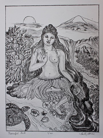Pele the Volcano goddess of Hawaii, #faithstoneart, #DrawingBuddhasandBodhisattvas