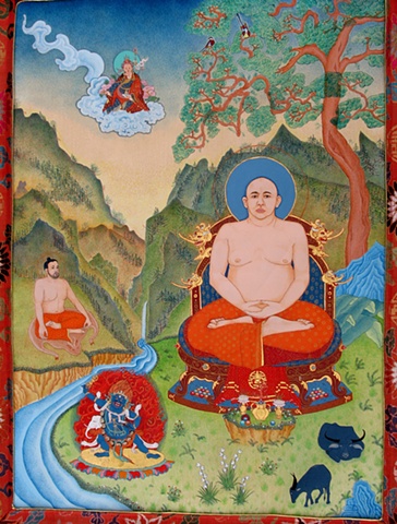 Thangka painting, Rudi thangka, Swami Rudrananda, Faith stone art, faithstoneart, Contemporary Buddhist and Hindu art