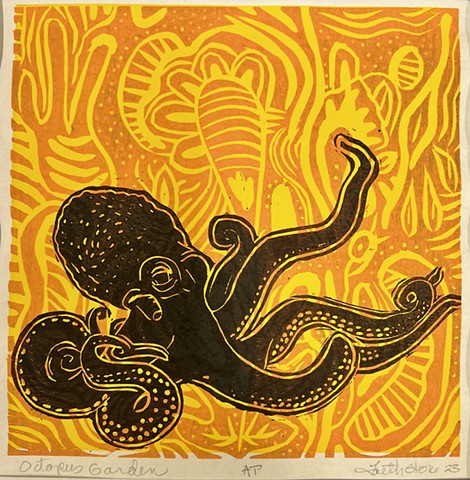 #Octopus #woodblock #mokuhanga #printmaking #carving