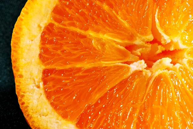 Macro (Close up) of Sliced Orange