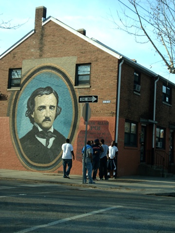 philadelphia city street poe house mural