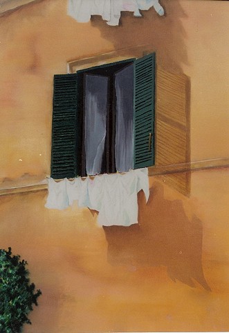 Oil on canvas, 24" x 22", open window