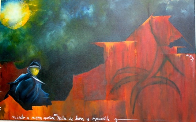 Oil on canvas, 30" x 48", abstract, fables, myths, urban legends, Ichiqolico